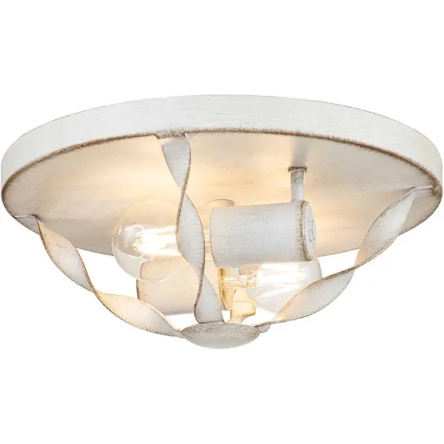 Quoizel LED Plafondlamp Bradbury | 2X E27 Max 60W | Dimbaar | Antique White Geen