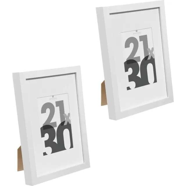 5Five® Atmosphera fotolijstje voor een foto van 21 x 30 cm - 2x - wit - foto frame Eva - modern/strak ontwerp