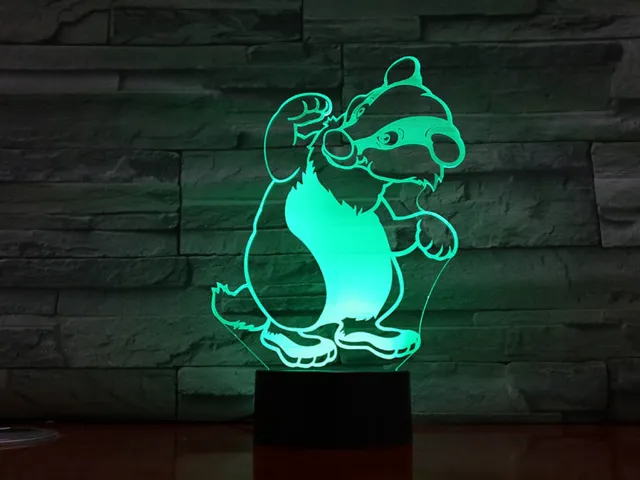 MC Living 3D Led Lamp Met Gravering - RGB 7 Kleuren - Stinkdier