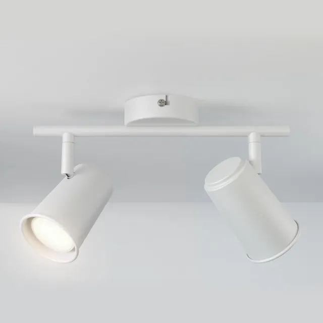 HOFTRONIC Riga LED Plafondspot 2 Lichts GU10 4000K Neutraal wit - Wit - Spotje - Opbouwspot L274mm - Modern - Plafondlamp Woonkamer, Slaapkamer, Gang, Keuken