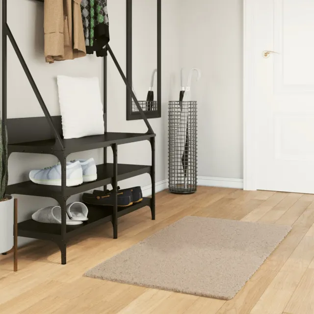vidaXL Vloerkleed HUARTE laagpolig zacht wasbaar 60x110 cm zandkleurig, foto 2