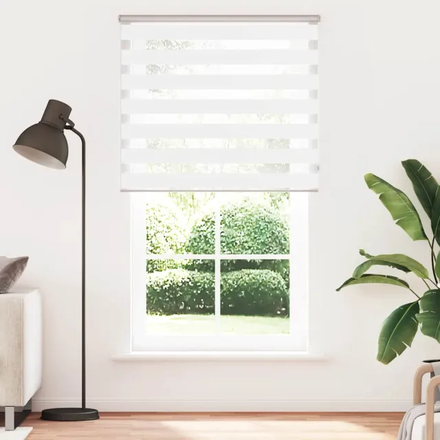 vidaXL Zebra rolgordijn 135x230 cm stofbreedte 130,9cm polyester wit