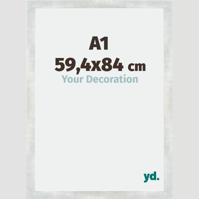 yd. Your Decoration - Fotolijst A1 59,4x84 cm - MDF - Zilver Glanzend Vintage - Mura