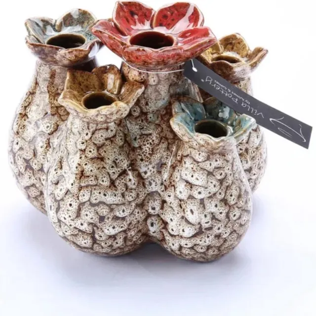 Villa Pottery Creme Vaas Flowerfield 20,5 x 15 x 18 cm hoog crème