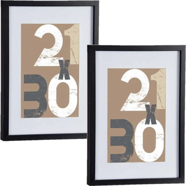 Arte r 2x stuks houten fotolijst - zwart - 30 x 40 cm - fotolijstje - met passe-partout - decoratie
