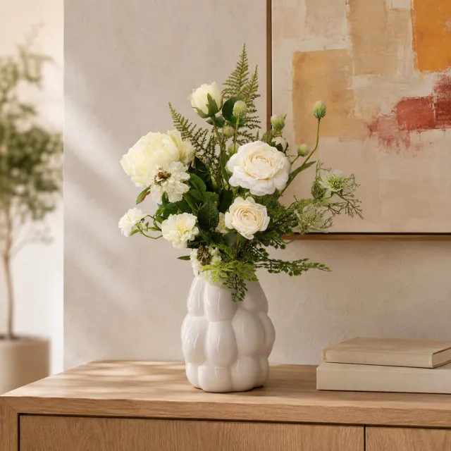 maxifleur Kunstplanten Kunst veldboeket Lynn Vancouver 50cm Wit