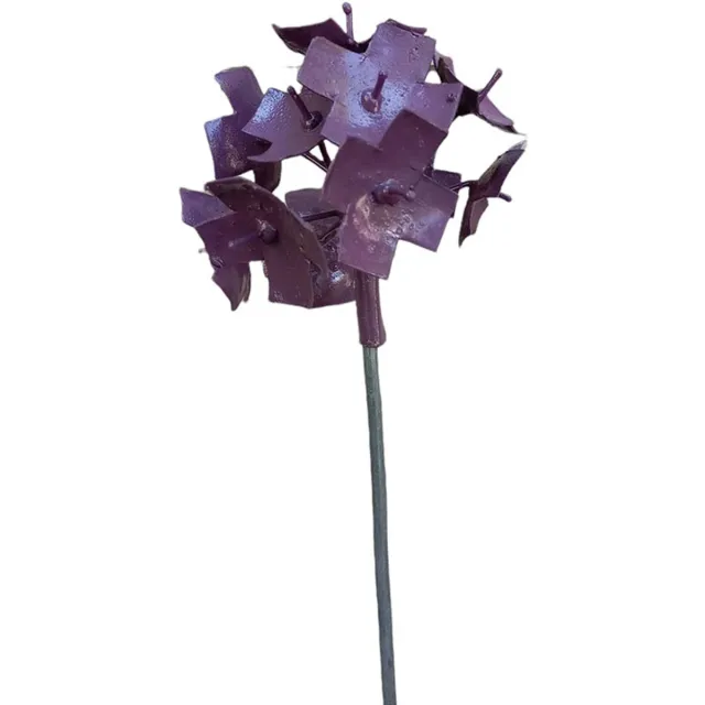 Zimba Arts Floz Design tuinsteker paarse bloem - metalen sierui - handgemaakt en fairtrade - geschikt als grafdecoratie divers