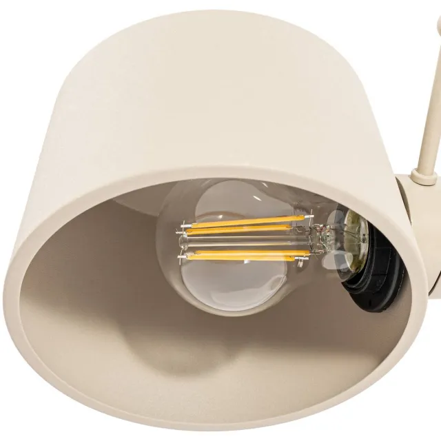 Lucande bureaulamp - 1licht - metaal - H: 93.5 cm - E27 - beige