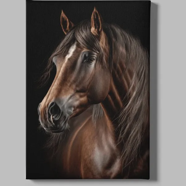 Trendex Global Canvas Schilderij - Dieren - Bruine Paard - 60x40x2 cm
