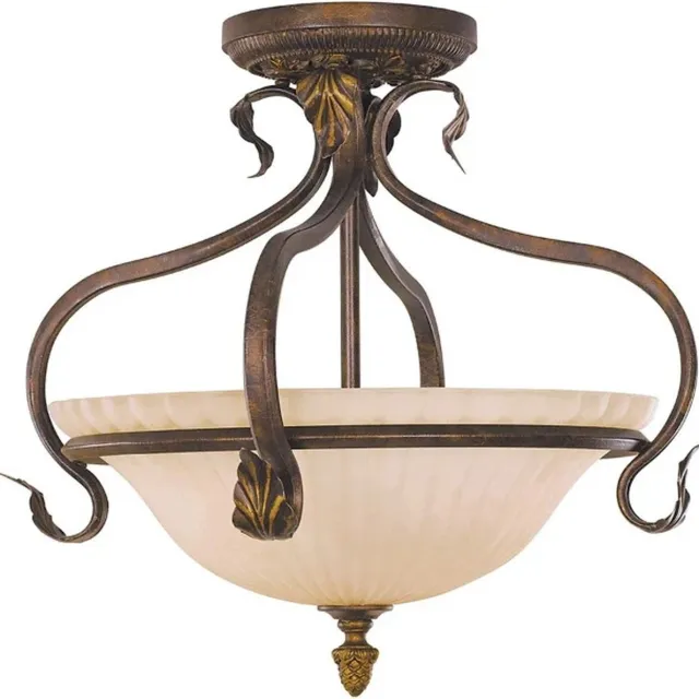 Feiss LED Plafondlamp Sonoma Valley | 3X E27 Max 60W | Dimbaar | Aged Tortoise Shell Geen