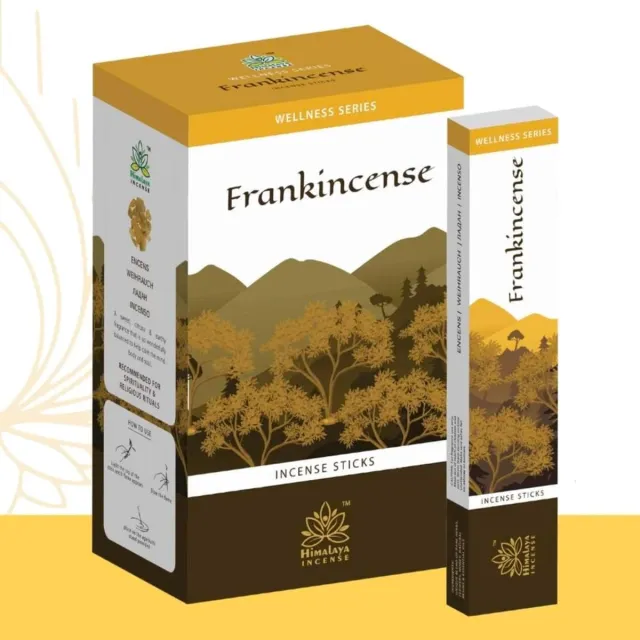 Phoenix Himalaya Wierook Frankincense 12 x 15 g - Olibanum Wierook | Wellness Serie | Handgerold & Natuurlijk | Voor Meditatie, Ontspanning, Gebed & Aromatherapie met Kajal Sticker Meerkleurig