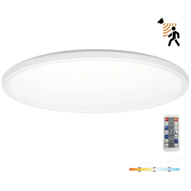 Kobi LED Plafondlamp NIVERA CIRCLE 32W Wit - IP54 - 3CCT 3000K/4000K/6000K - Bewegings- & Daglichtsensor - met Afstandsbediening | Geen fitting | Warm Wit-Koel Wit-Daglicht | 32 watt | 30.000 Branduren