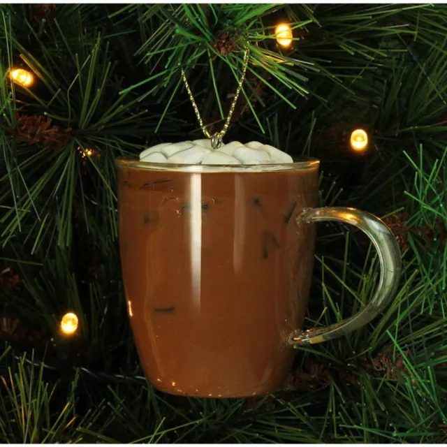 HD Collection glazen kerst ornament chocolademelk 7cm bruin