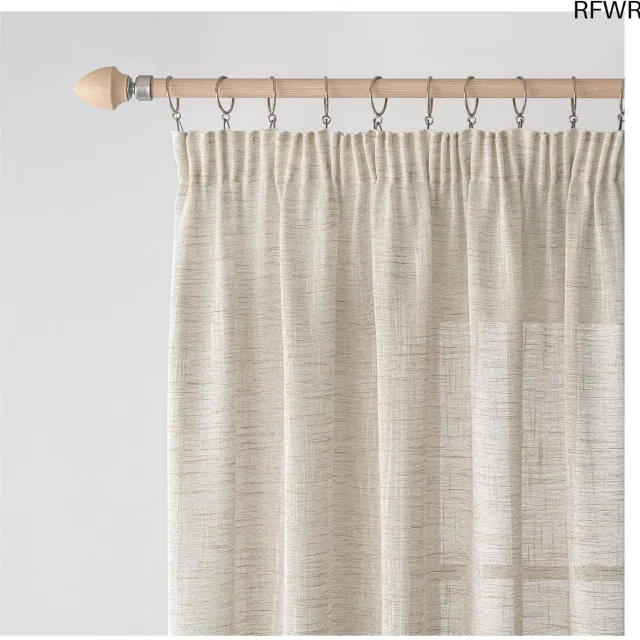 RFWR Set van 2 Voile Gordijnen met Plooiband - Transparant voor Woonkamer en Slaapkamer - 140 x 160 cm - Wit