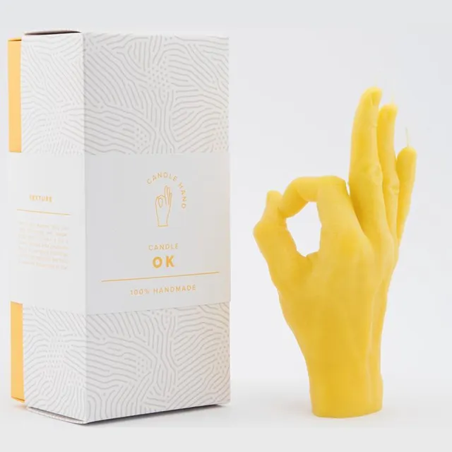 CandleHand OK - yellow geel