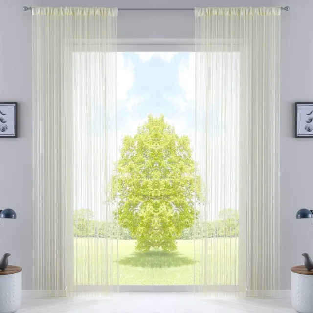 Unyqoos ® Elegante Set Van 2 Draadgordijnen Voor Stijlvolle Interieurinrichting En Privacy Creme