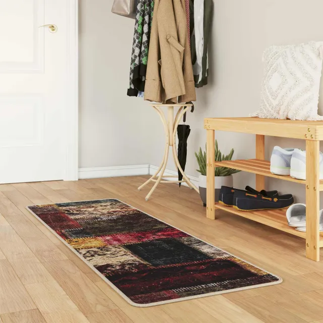 vidaXL Vloerkleedloper MARSA Meerkleurig 50 x 100 cm Polyester en PVC, foto 2