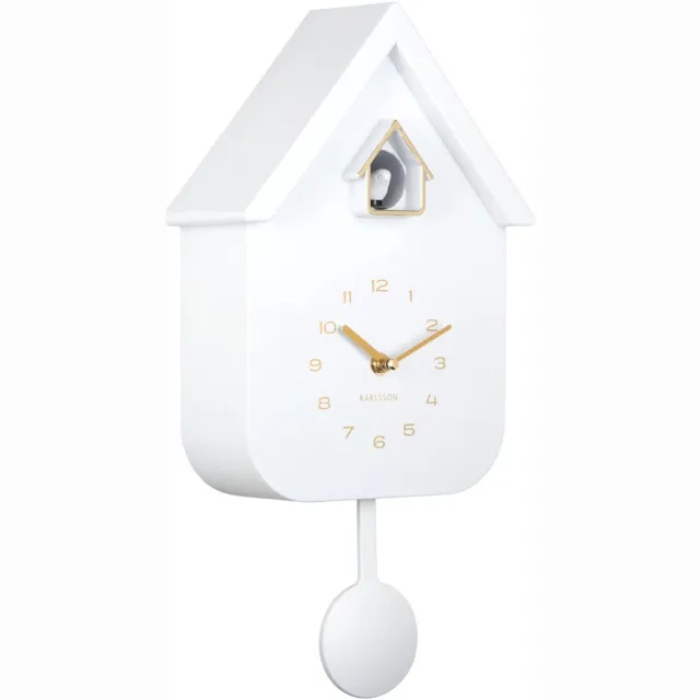 Karlsson Wandklok Solo Color Cuckoo - Wit - 6x21,5x41cm - Wandklok Modern