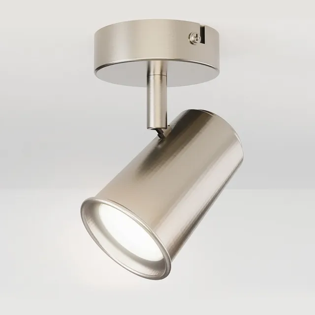 HOFTRONIC Riga RVS LED plafondlamp 1 spot – kantelbaar en draaibaar – opbouwspot RVS – GU10 - 6000K Daglicht wit - Plafondspot - IP20 - woonkamer en gang