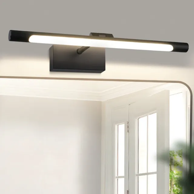 NETTLIFE LED Spiegellamp - 40CM - zwart - 6W badkamerlamp - IP44 wandlamp - 4000K neutraal wit - moderne Spiegelverlichting - voor badkamermeubel | kelder | keuken
