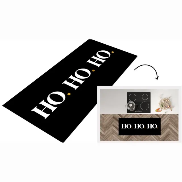 KitchenYeah Keukenloper - Loper keuken - Ho ho ho - Kerstmis - Kerstman - Quotes - Spreuken - Keukenloper vinyl Multicolor