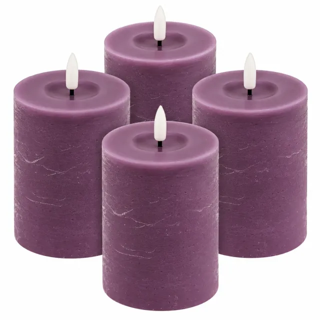 Inspinovia LED kaarsen - Echte Wax - 10 cm - Paars – 4 stuks - Afstandsbediening