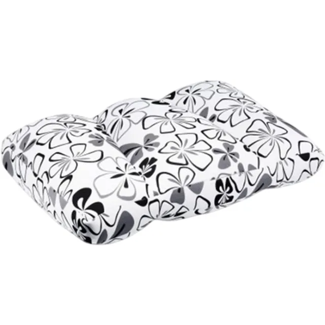House of Healthbrands Kuschelmaxx XXL-kussen 60 x 40 cm met 3 interne vakken dus vormvast- Blumen Nero-design - Stevig en zacht - Mooie print - Gevuld met microgranulaat - Vormvast & Wasbaar - Ideaal voor op de bank, bed, auto of op reis - Inclusief Wasnet wit