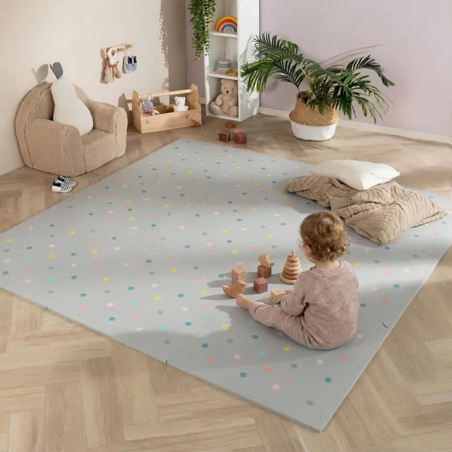 Little Olly Foam Puzzelmat - Alfie XL Dots Lichtgrijs - 180x180cm