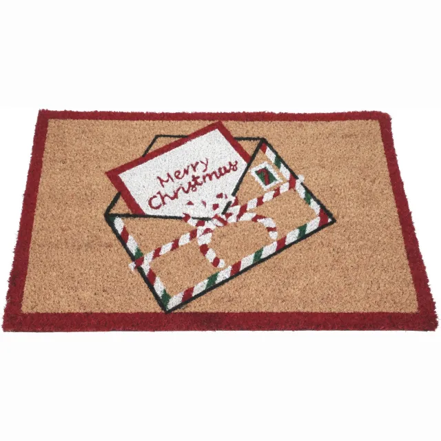 Home & Styling Collection Home Styling Collection - Kokosvezel deurmat 59x39 cm, brief aan de kerstman Bruin