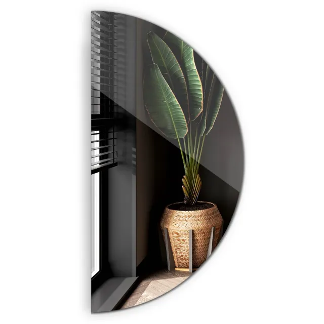 TULUP Spiegel - Halfronde Spiegel - 45 cm x 90 cm - Spiegel Halfrond - Spiegel Voor de Woonkamer - Halve Maan Spiegel - Spiegel Halve Cirkel - Scandinavische Wandspiegel Zilver