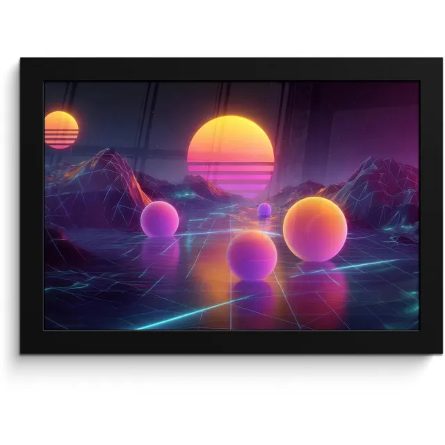 FrameYourWall Poster in lijst - Fotolijst 30x20 cm - Posters - Landschap - Bergen - Bollen - Licht - Posterlijst zwart - Decoratie - Wanddecoratie woonkamer - Muurdecoratie slaapkamer