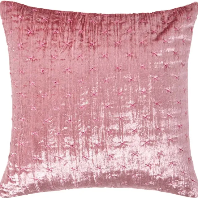 Homescapes Luxe roze geplet fluwelen kussenhoes 55 x 55 cm