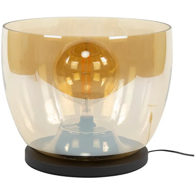 Nest of Nora Vloerlamp Davin - Maat XXL Ø48cm - Met glazen kap - Amber Bruin