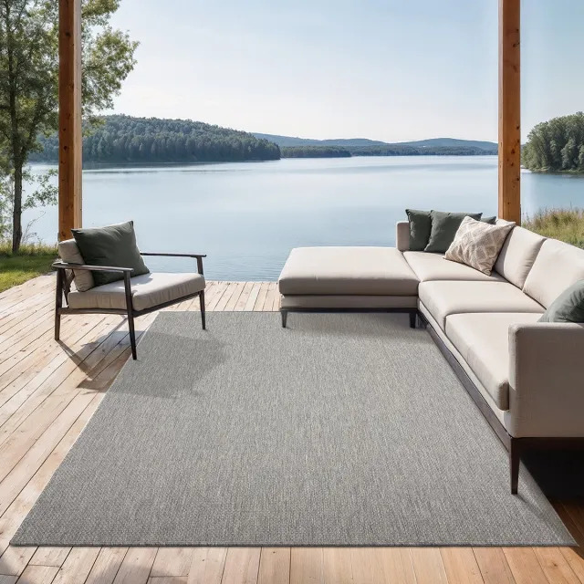 the carpet Mistra – robuust buitentapijt, modern & weerbestendig, voor balkon, terras, keuken of serre, grijs, 300 x 400 cm
