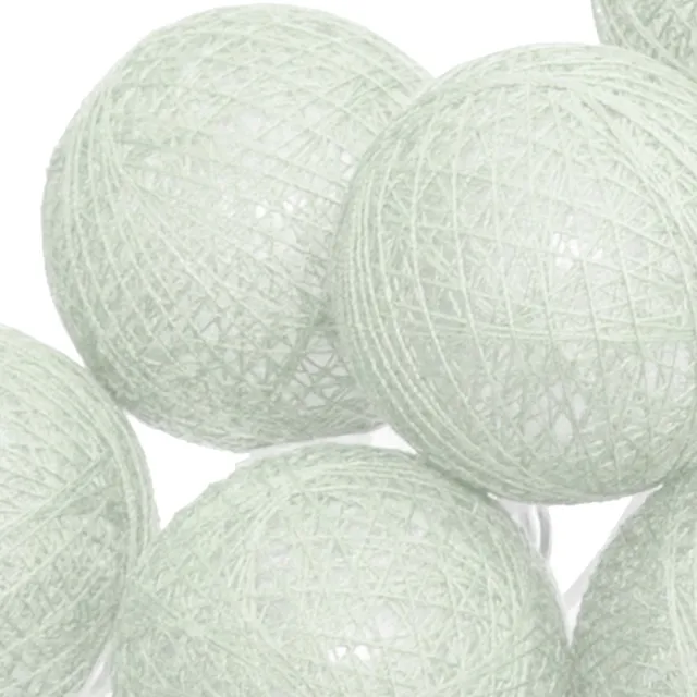 Atmosphera Lichtslinger - 10 verlichte balletjes/bollen - lichtgroen - 165 cm - batterijen