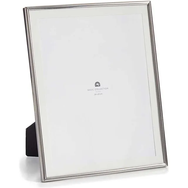 Giftdecor Fotolijstje voor 20 x 25 cm foto - zilver - metaal - frame 23 x 28 cm - passe partout - staand/hangend