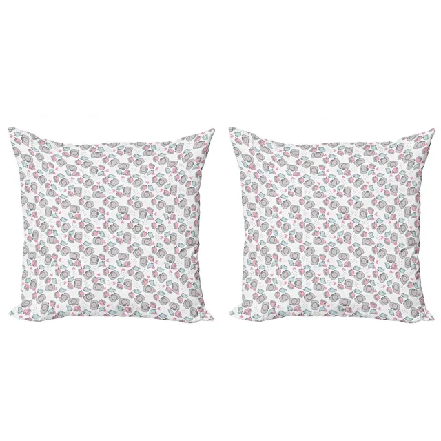 ABAKUHAUS Kussenhoes Set 2x45x45 cm – Dubbelzijdig Digitaalprint Hellroze