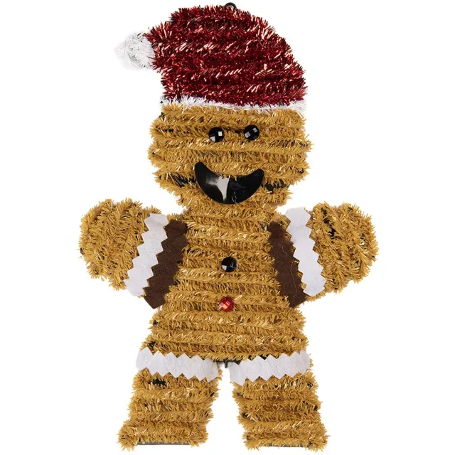 Clayre & Eef Kersthanger Gingerbread man 22x2x33 cm Bruin Kunststof