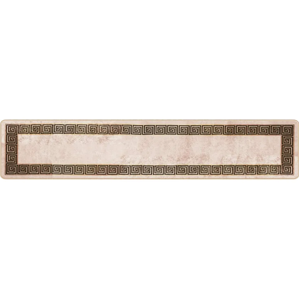 vidaXL Vloerkleedloper MARSA Beige en zwart 50 x 250 cm