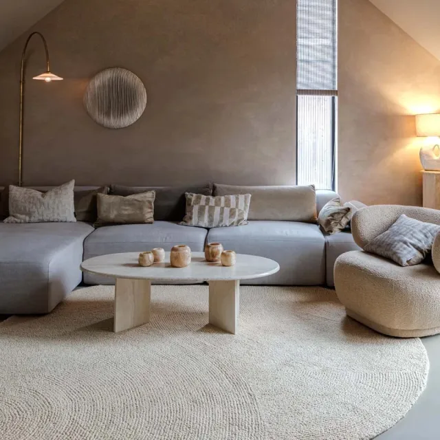 Nordic Weavers Rond wollen vloerkleed - Tvist lichtbeige 200