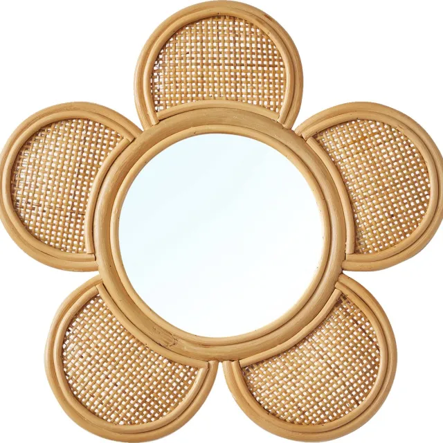 vertbaudet Rotan en riet spiegel Bloem Beige