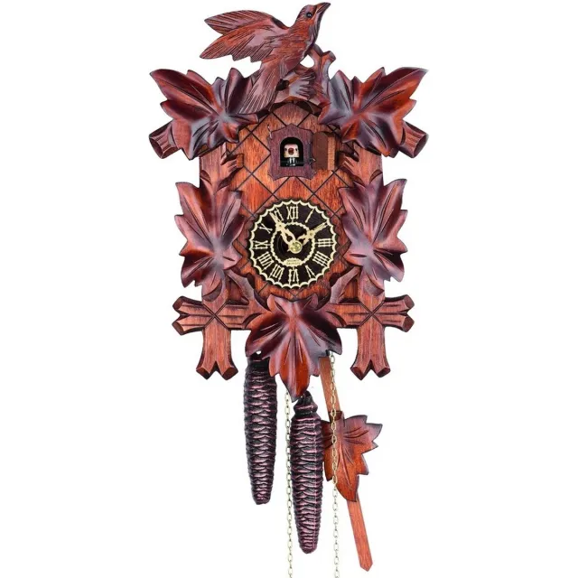 Trenkle 1100-2_nu - gebeeldhouwde koekoeksklok - 1-daags ketting uurwerk - Kuckuck Classic bruin