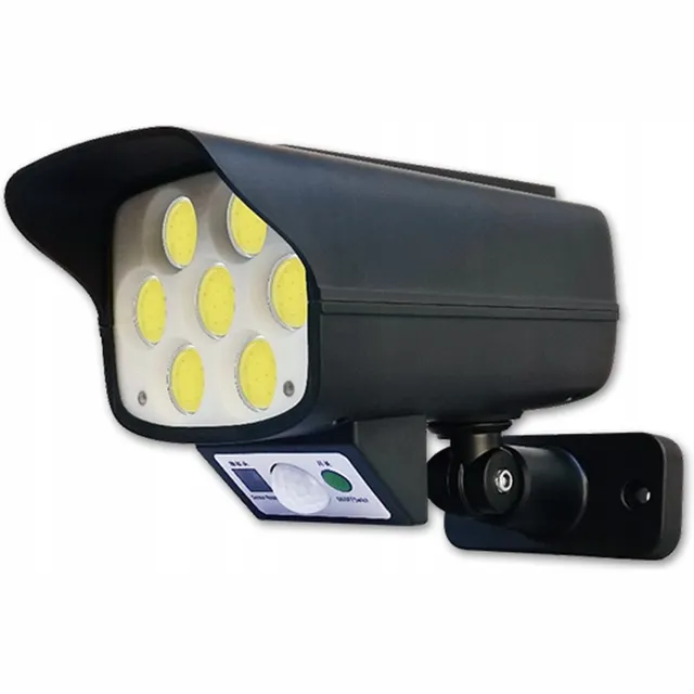ABC-Led LED solar schijnwerper - IP65 - Met bewegingssensor + schemersensor - Koud wit zwart