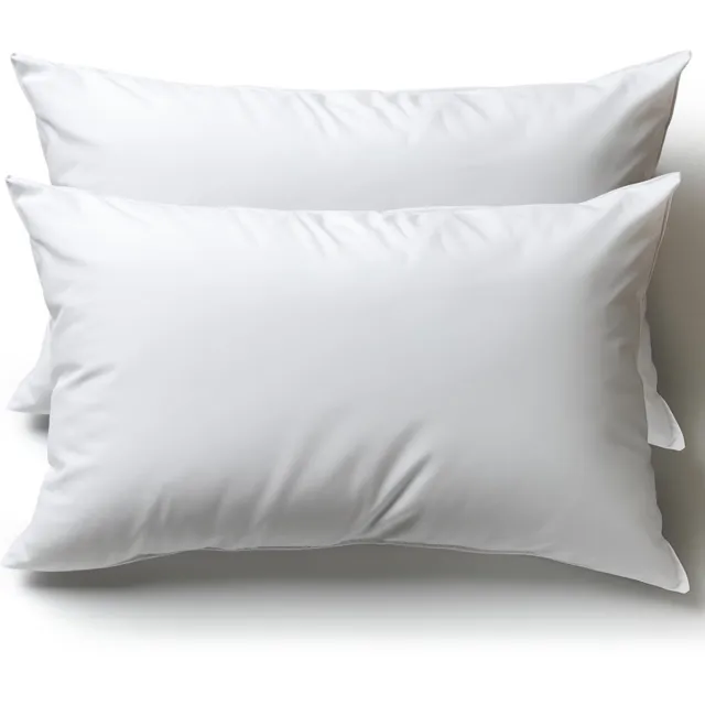 Flowen Kussen 30 x 50 cm, set van 2 sierkussens voor bed en bank, binnenkussen, hypoallergeen, zachte sierkussens met kussensloop, katoen en polyester, afneembaar en wasmachinebestendig wit
