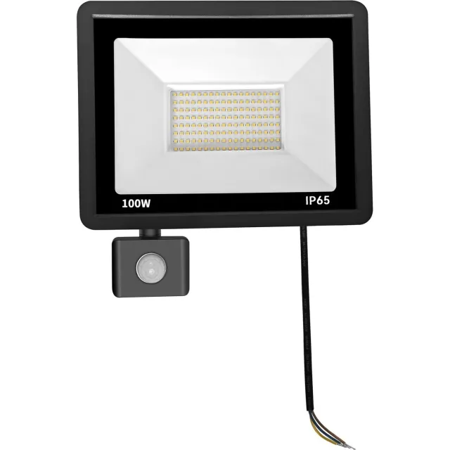 Tsong LED schijnwerper 100W - Koelwit 4000K - 12.000 lm - 120° breedstraler - bewegingssensor - IP65