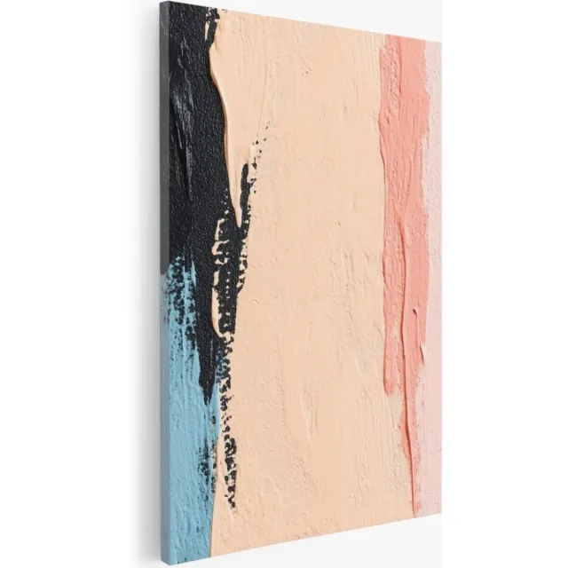 Saammp Canvas Schilderij - Pastel kleuren - Abstract kunstwerk - 100x150 - Foto op canvas - Wanddecoratie - Muurdecoratie Woonkamer - Slaapkamer decoratie - Canvas Print Multicolor