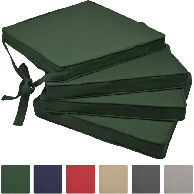 Ibenzoa Premium Stoelkussenset van Katoen en Polyester, Set van 4, Comfortabele Afmetingen groen