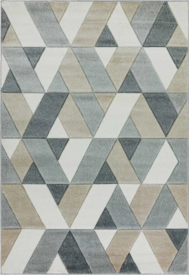 Eazy Living Easy Living - Sketch-Rhombus-Grey Vloerkleed - 200x290 - Rechthoek - Laagpolig Tapijt - Modern - Grijs, Taupe