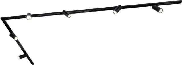 LEDVION LED Railverlichting 3M + 6 Railspots (5W - 2700K - Zwart - Dimbaar) - 1-Fase
