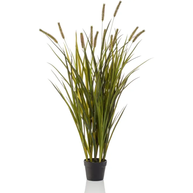 Emerald Kunstplant Kattenstaart Gras kort 120cm - Kunstplant voor binnen Groen
